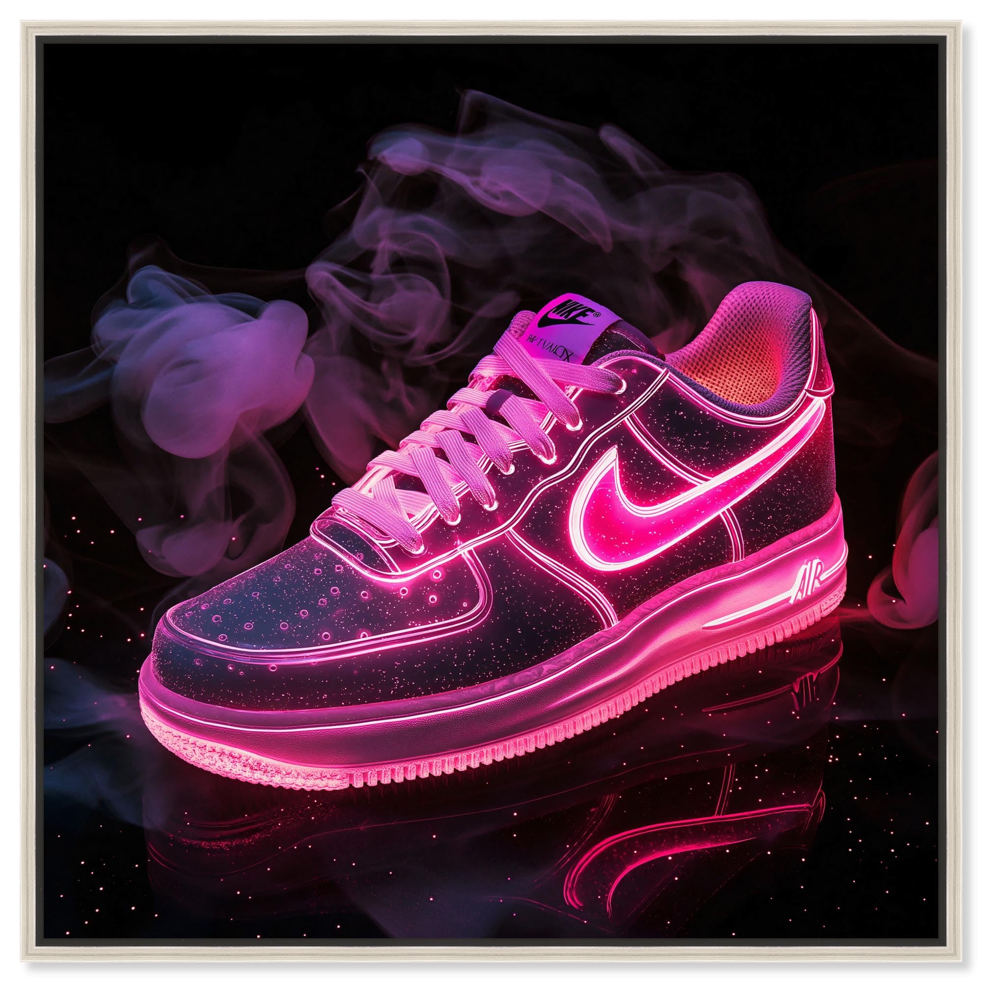 Amazon.com: Art Remedy Pink Neon Nike Canvas Sneaker Art Print